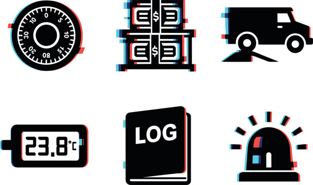 combination lock wheel currency bundle shelf armo cart ramp temperature monitor vault log book standby emergency isolated
