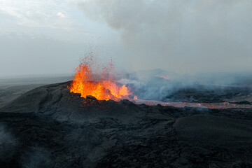 volcanic eruption on Iceland on Rekjanes Peninsula on July 18, 2025