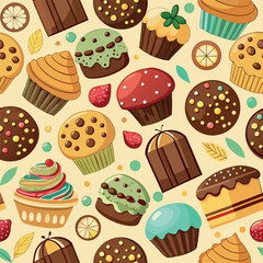 Seamless Dessert Pattern