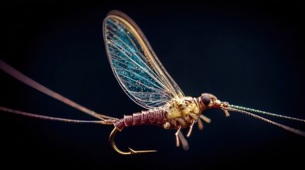 Close-up of a fly fishing fly