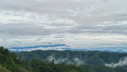 clouds over the mountains