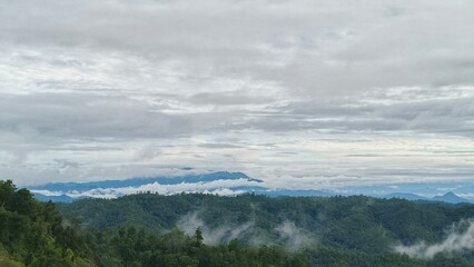 clouds over the mountains