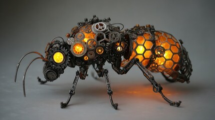 Steampunk bee sculpture