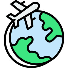 plane with globe icon