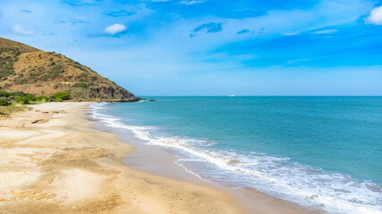 Tranquil Ocean View with Blue Sky and Clouds