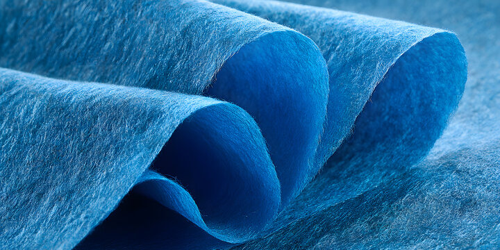 Non woven fabric in a vibrant blue hue, showcasing the versatility of blue tissue. This blue tissue exemplifies high quality non woven fabric suitable for various applications.