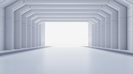 Obraz premium Abstract white tunnel architecture