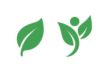 Guarantee icons set for plastic free and BPA free products, featuring creative labels with green leaves for ecology and nature protection