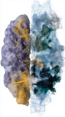 Retrieval Augmented Generation. Brain zones divided into retrieval and generation functions