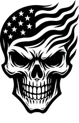 American Skull Scalable SVG Vector Graphic with Editable Paths and Layers for Web, UI Design, Digital Art, and Print Applications