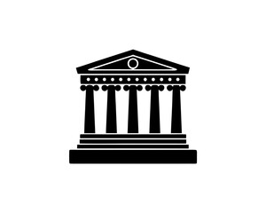 Obraz premium creative details Greek Temple Icon Vector Illustration