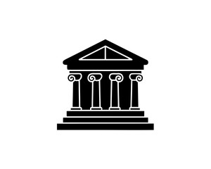creative details Greek Temple Icon Vector Illustration