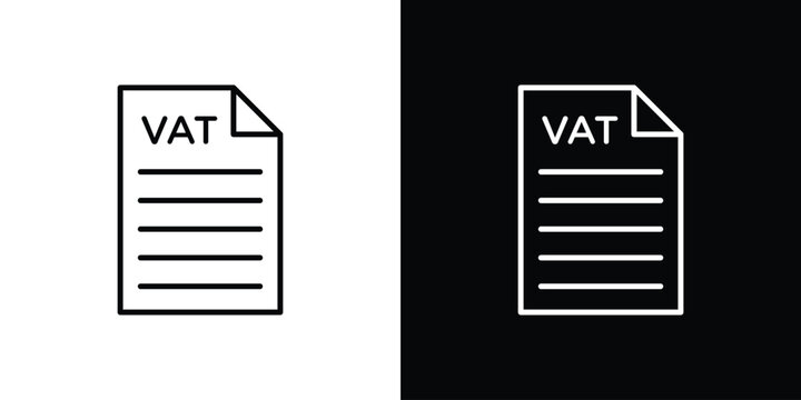 Value added tax VAT icon in simple linear style.