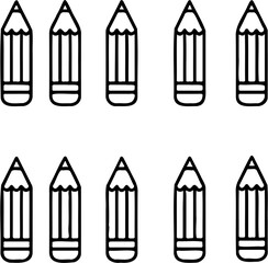 Set pencil vector illustration  isolated on white