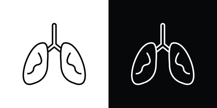 Tuberculosis TB icon in simple linear style.