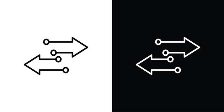 Transfer icon in simple linear style.