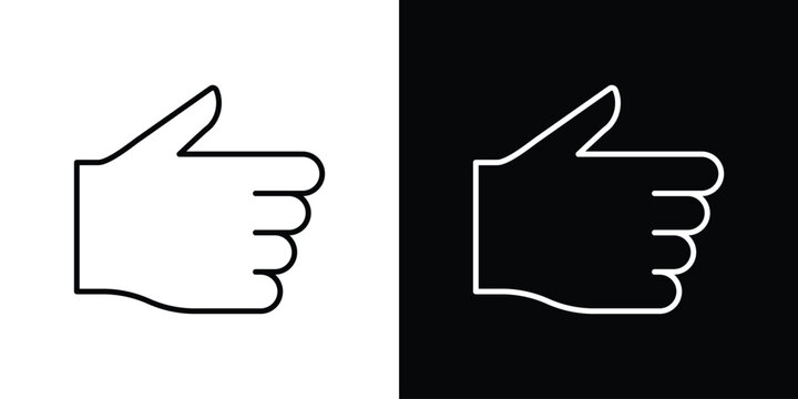 Thumb up icon in simple linear style.