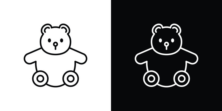 Teddy bear icon in simple linear style.
