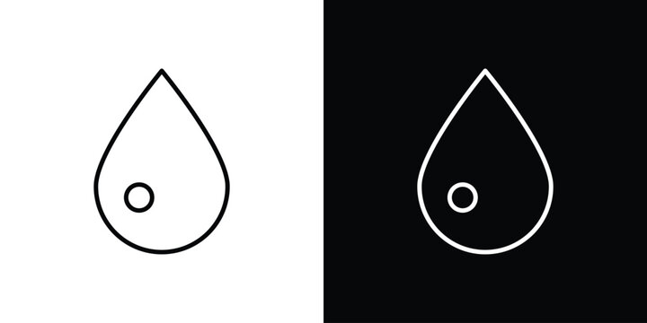 Tear drop icon in simple linear style.