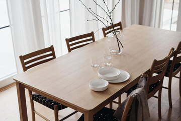 modern luxury dining room interior, 3d render
