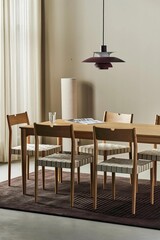 modern luxury dining room interior, 3d render
