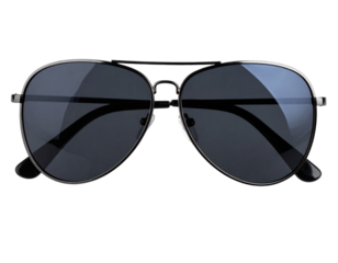  Classic black aviator sunglasses with reflective lenses isolated on transparent background PNG