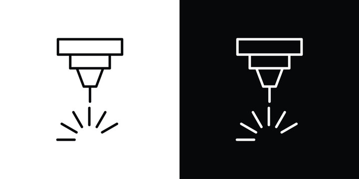 Laser machine icon in simple linear style.