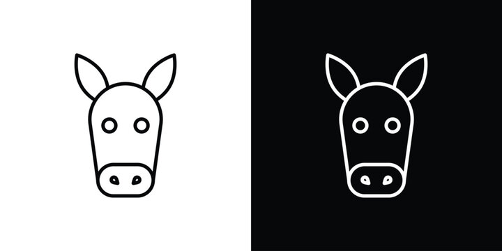 Donkey icon in simple linear style.