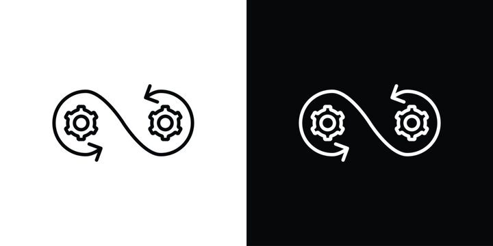 Devops icon in simple linear style.