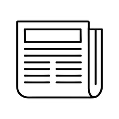 Line illustration of newspaper icon representing news and journalism