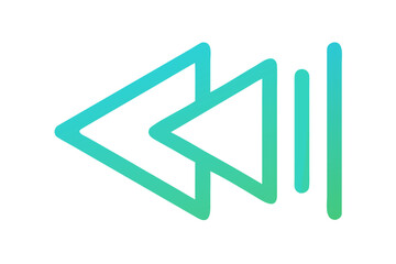 Left arrow play music thick outlines modern icon