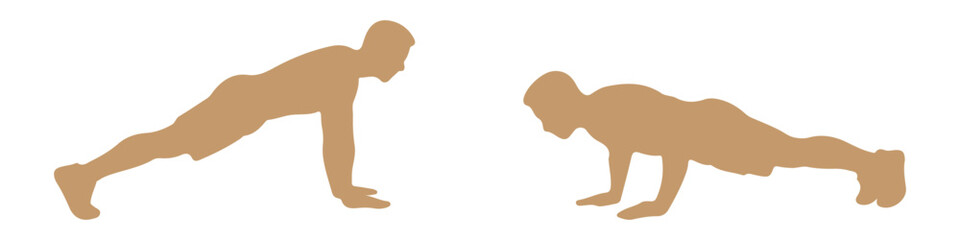 A set of black silhouettes depicting men and women performing various strength training exercises like squats and lunges with weights.