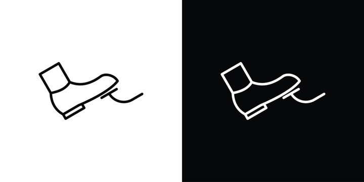 car pedal icon in simple linear style.