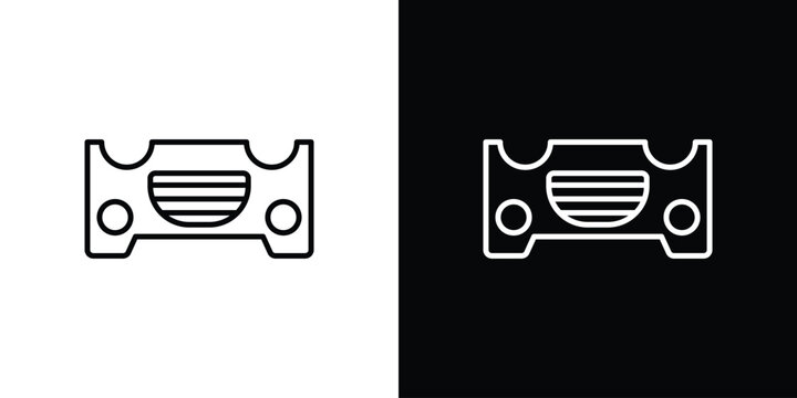 Car bumper icon in simple linear style.