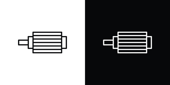 Car alternator icon in simple linear style.