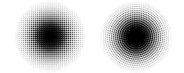 Set of black halftone dots backgrounds. vector modern dots halftone arts. modern