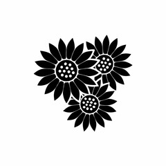 creative Sunflowers Icon vector silhouette illustration isolated on white background