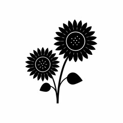 creative Sunflowers Icon vector silhouette illustration isolated on white background