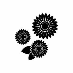 creative Sunflowers Icon vector silhouette illustration isolated on white background