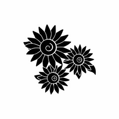 creative Sunflowers Icon vector silhouette illustration isolated on white background