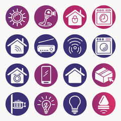 A set of smart home automation and technology icons