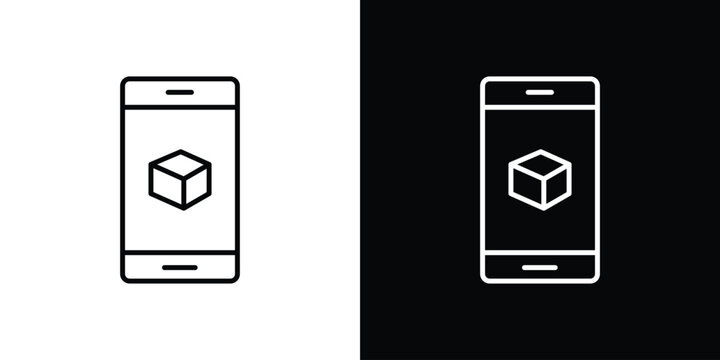 Ar apps icon in simple linear style.