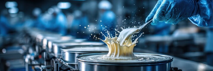 Expert chef prepares sauce in a bustling kitchen during a busy dinner shift in a modern restaurant