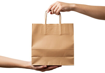 Hand Giving Kraft Paper Bag