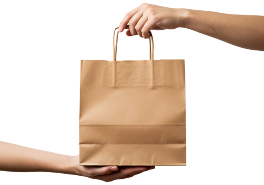 Hand Giving Kraft Paper Bag