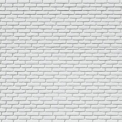 Fototapeta premium A clean and modern white-painted brick wall with a soft light falling across the surface. The organized, uniform brick pattern and the smooth texture reflect a Scandinavian minimalist aesthetic, ideal