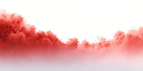 Abstract cloud-like shapes forming a wave in shades of red, creating a dramatic and evocative visual