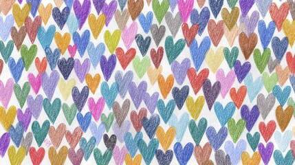 Colorful hearts pattern