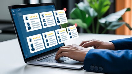 Online Reputation Management Monitoring Customer Feedback Analysis Using a Laptop Computer Digital Strategies and Improving Customer Satisfaction Through Real Time Sentiment Analysis and Insights