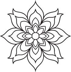 Floral Ornament Line Art Vector Set – Elegant Hand Drawn Decorative Botanical Elements for Design and Illustration